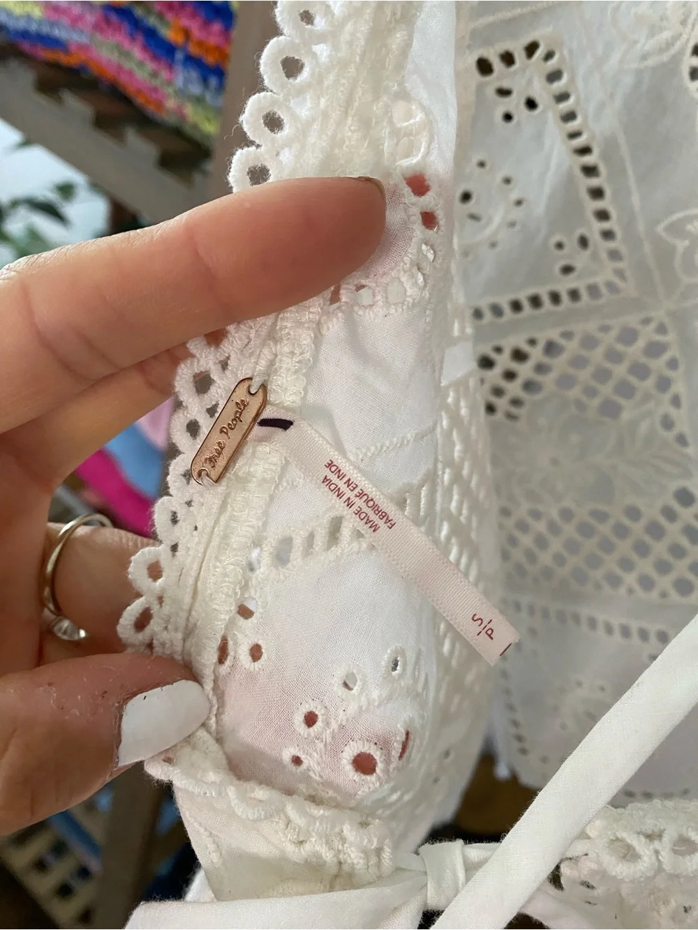 FREE PEOPLE Ivory Eyelet Halter Crop Top - Women! 🐚